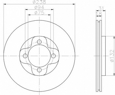 HELLA PAGID 8dd355101981 -  Тормозной диск